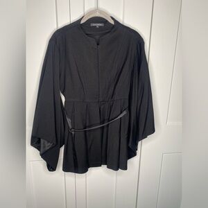 Laila Azhar Kimono Inspired Belted Wool Blend Blazer Jacket women’s size 8